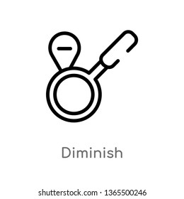 outline diminish vector icon. isolated black simple line element illustration from miscellaneous concept. editable vector stroke diminish icon on white background