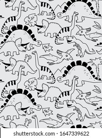 Outline dino pattern. Dinosaurus print