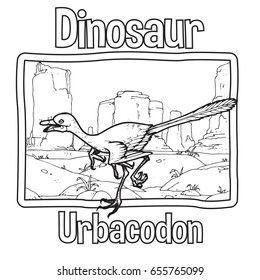 Outline Dinosaur Urbacodon Illustration Suitable For Any Of Graphic Design Project Such As Coloring Book And Education