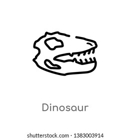 outline dinosaur vector icon. isolated black simple line element illustration from history concept. editable vector stroke dinosaur icon on white background