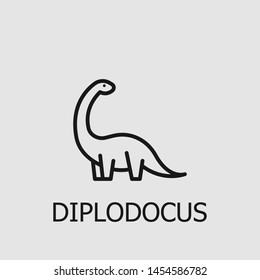 Outline diplodocus vector icon. Diplodocus illustration for web, mobile apps, design. Diplodocus vector symbol.