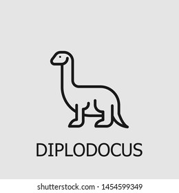 Outline diplodocus vector icon. Diplodocus illustration for web, mobile apps, design. Diplodocus vector symbol.