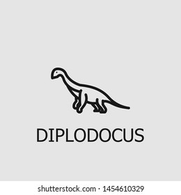 Outline diplodocus vector icon. Diplodocus illustration for web, mobile apps, design. Diplodocus vector symbol.