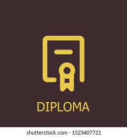 Outline diploma vector icon. Diploma illustration for web, mobile apps, design. Diploma vector symbol.