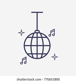Outline disco ball icon illustration vector symbol 