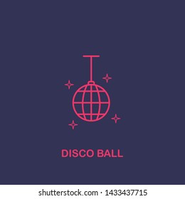 Outline disco ball icon.disco ball vector illustration. Symbol for web and mobile