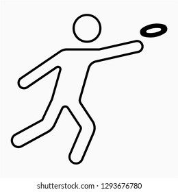 Outline discus throw vector icon