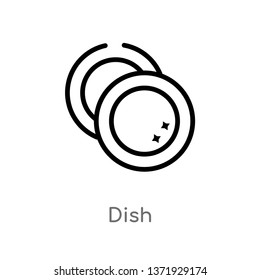 outline dish vector icon. isolated black simple line element illustration from cleaning concept. editable vector stroke dish icon on white background