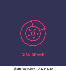 Outline disk brake icon.disk brake vector illustration. Symbol for web and mobile