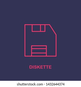 Outline diskette icon.diskette vector illustration. Symbol for web and mobile