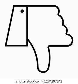 Outline dislike pixel perfect vector icon
