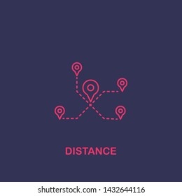 Outline distance icon.distance vector illustration. Symbol for web and mobile