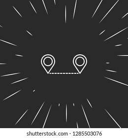 Outline distance map icon illustration isolated vector sign symbol