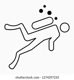 Outline diver pixel perfect vector icon