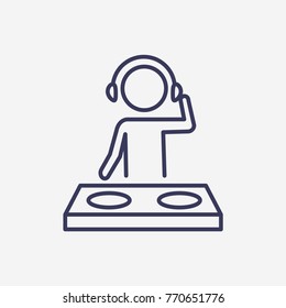 Outline dj icon illustration vector symbol 