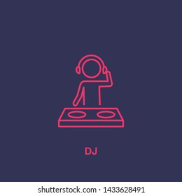 Outline dj icon.dj vector illustration. Symbol for web and mobile