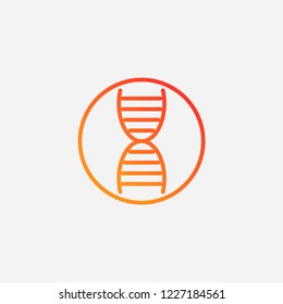 Outline dna icon,gradient illustration,vector medical  sign symbol