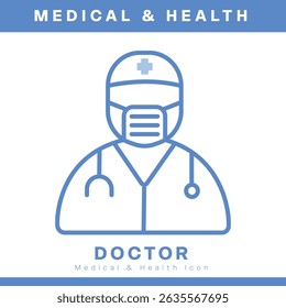 Outline doctor icon healthcare hero medical professional vector illustration