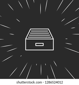 Outline document box icon illustration isolated vector sign symbol