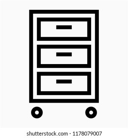 Outline document cabinet pixel perfect vector icon