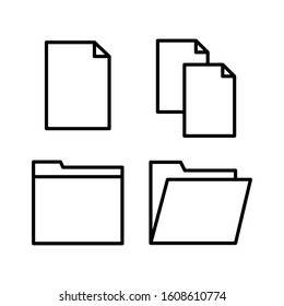 Outline Document And File Icon Set Vector