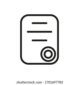Outline Document Icon Isolated on White Background. Line File Symbol for Web Site Design, Logo, App, UI.