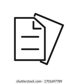 Icono de documento de esquema aislado en fondo blanco. Símbolo de archivo de línea para diseño de sitio Web, logotipo, aplicación, interfaz de usuario.