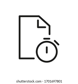 Icono de documento de esquema aislado en fondo blanco. Símbolo de archivo de línea para diseño de sitio Web, logotipo, aplicación, interfaz de usuario.