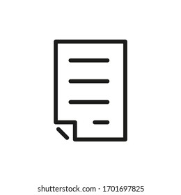 Rahmendokumentsymbol einzeln auf weißem Hintergrund. Zeilendateisymbol für Webseitendesign, Logo, App, Benutzeroberfläche.