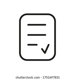 Outline Document Icon Isolated on White Background. Line File Symbol for Web Site Design, Logo, App, UI.