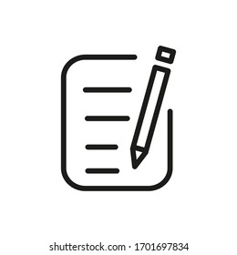 Outline Document Icon Isolated on White Background. Line File Symbol for Web Site Design, Logo, App, UI.