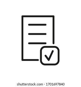 Outline Document Icon Isolated on White Background. Line File Symbol for Web Site Design, Logo, App, UI.
