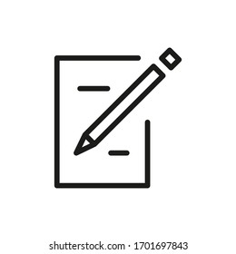 Outline Document Icon Isolated on White Background. Line File Symbol for Web Site Design, Logo, App, UI.