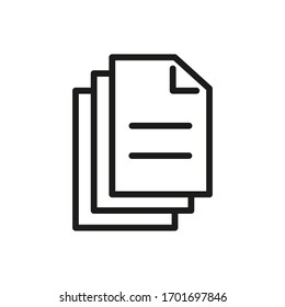Outline Document Icon Isolated on White Background. Line File Symbol for Web Site Design, Logo, App, UI.