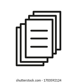Outline Document Icon Isolated on White Background. Line File Symbol for Web Site Design, Logo, App, UI.