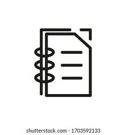 Outline Document Icon Isolated on White Background. Line File Symbol for Web Site Design, Logo, App, UI.