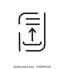 Outline Document Icon Isolated on White Background. Line File Symbol for Web Site Design, Logo, App, UI.