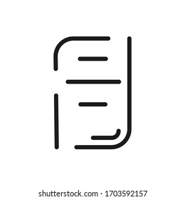 Outline Document Icon Isolated on White Background. Line File Symbol for Web Site Design, Logo, App, UI.