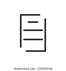 Outline Document Icon Isolated on White Background. Line File Symbol for Web Site Design, Logo, App, UI.
