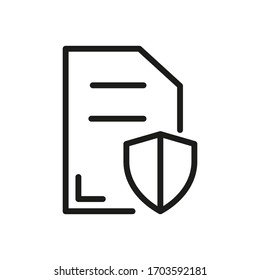 Outline Document Icon Isolated on White Background. Line File Symbol for Web Site Design, Logo, App, UI.
