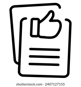 Outline Document Icon isolated on grey background. Line File symbol for web site design, logo, app, UI. Editable stroke. Vector illustration, EPS10.