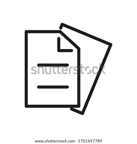 Outline Document Icon Isolated on White Background. Line File Symbol for Web Site Design, Logo, App, UI.