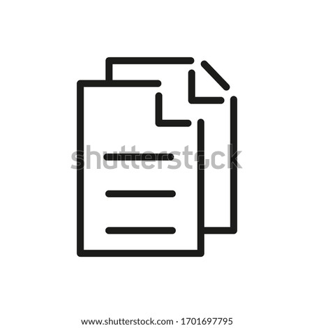 Outline Document Icon Isolated on White Background. Line File Symbol for Web Site Design, Logo, App, UI.