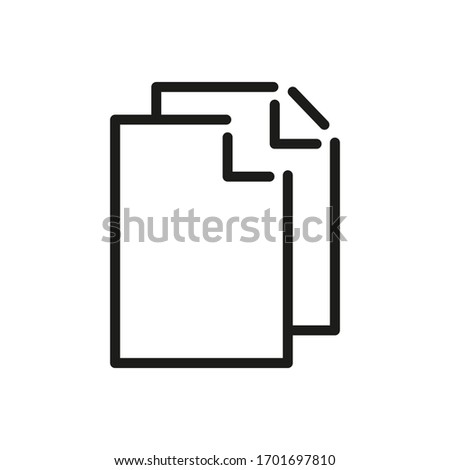 Outline Document Icon Isolated on White Background. Line File Symbol for Web Site Design, Logo, App, UI.