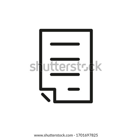 Outline Document Icon Isolated on White Background. Line File Symbol for Web Site Design, Logo, App, UI.