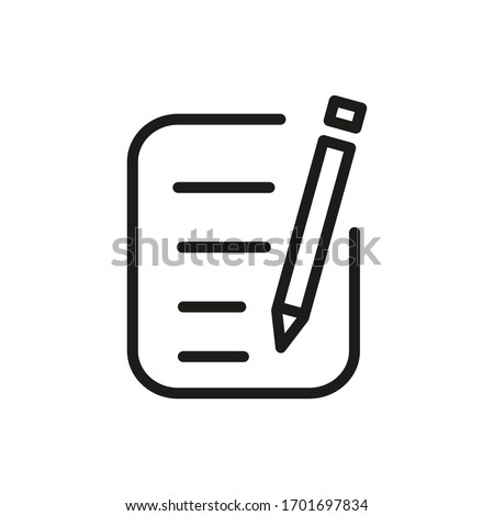 Outline Document Icon Isolated on White Background. Line File Symbol for Web Site Design, Logo, App, UI.