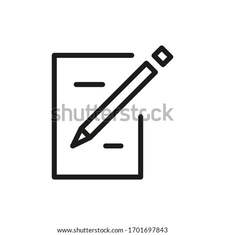 Outline Document Icon Isolated on White Background. Line File Symbol for Web Site Design, Logo, App, UI.