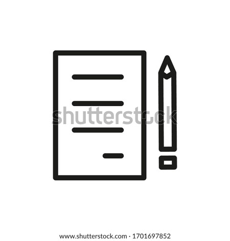 Outline Document Icon Isolated on White Background. Line File Symbol for Web Site Design, Logo, App, UI.