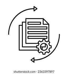 outline document maintenance Big data icon on white background, icon design for apps, presentation, banner, sign, symbol, logo. Artificial intelligence icon concept. vector illustration.