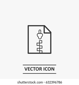 Outline document zip  icon illustration vector symbol